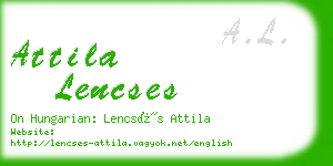 attila lencses business card
